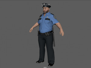 Police Officer 2 Blue Uniform 3Dモデル