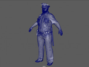 Police Officer 2 Blue Uniform 3Dモデル