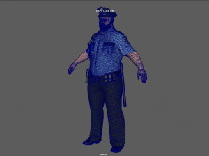 Police Officer 2 Blue Uniform 3Dモデル