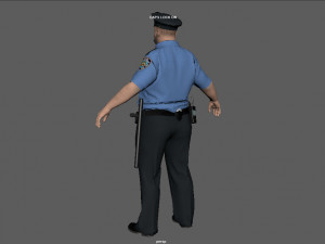 Police Officer 2 Blue Uniform 3Dモデル