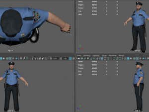 Police Officer 2 Blue Uniform 3Dモデル