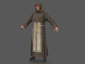 Monje pose&iacute;do Modelo 3D