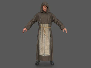Monje pose&iacute;do Modelo 3D