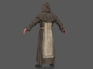 Monje pose&iacute;do Modelo 3D