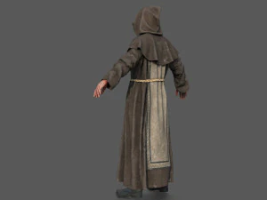 Monje pose&iacute;do Modelo 3D