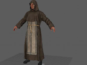 Monje pose&iacute;do Modelo 3D