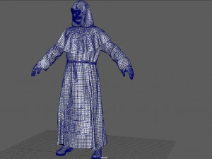 Monje pose&iacute;do Modelo 3D