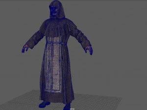 Monje pose&iacute;do Modelo 3D