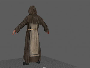 Monje pose&iacute;do Modelo 3D