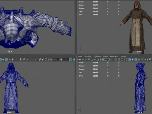 Monje pose&iacute;do Modelo 3D