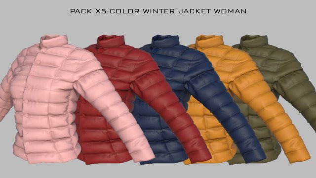 WINTER JACKET WOMAN 3D Model .c4d .max .obj .3ds .fbx .stl .blend 