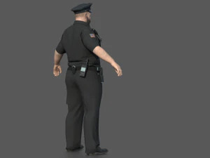 Police Officer 2 Black Uniform 3D Model
