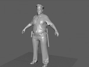 Police Officer 2 Black Uniform 3D Model