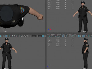 Police Officer 2 Black Uniform 3D Модель