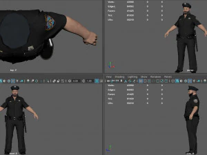 Police Officer 2 Black Uniform 3D Model