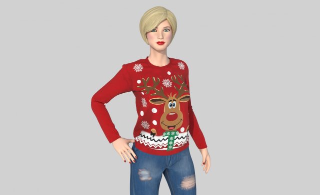 CHRISMAS SWEATER Modèle 3D .c4d .max .obj .3ds .fbx .stl .blend 