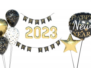 BALLOONS NEW YEAR 2023 Modello 3D