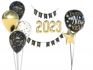 BALLOONS NEW YEAR 2023 Model 3D