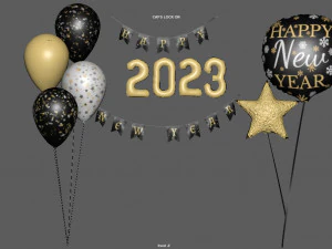 BALLOONS NEW YEAR 2023 3D Model