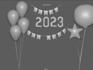 BALLOONS NEW YEAR 2023 3D Model