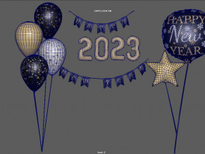BALLOONS NEW YEAR 2023 Model 3D