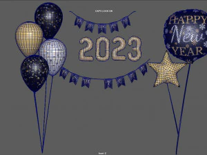 BALLOONS NEW YEAR 2023 3D Model