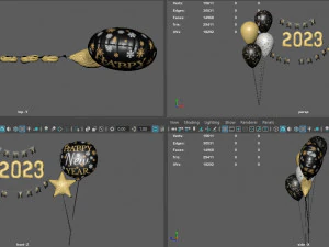 BALLOONS NEW YEAR 2023 3D Model