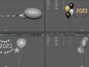 BALLOONS NEW YEAR 2023 3D Model