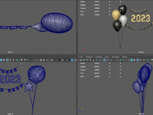 BALLOONS NEW YEAR 2023 Model 3D