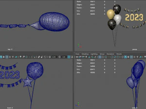 BALLOONS NEW YEAR 2023 3D Model