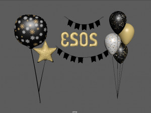 BALLOONS NEW YEAR 2023 Model 3D