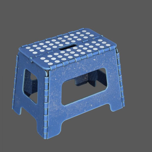 PLASTIC FOLDING STOOL 3D Model .c4d .max .obj .3ds .fbx .stl .blend 