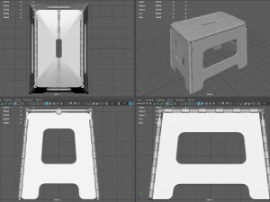 SGABELLO PIEGHEVOLE IN PLASTICA Modello 3D