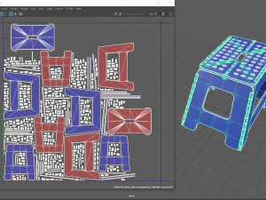 SGABELLO PIEGHEVOLE IN PLASTICA Modello 3D