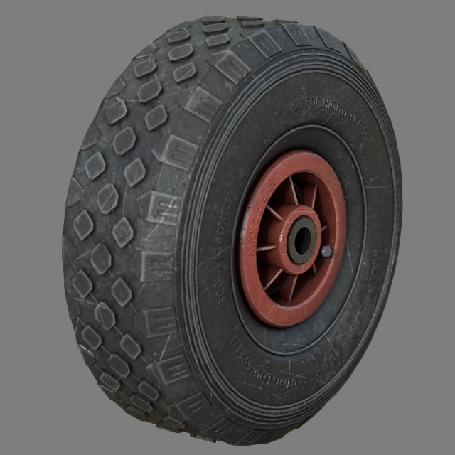 WHEELBARROW WHEEL Model 3D .c4d .max .obj .3ds .fbx .stl .blend 