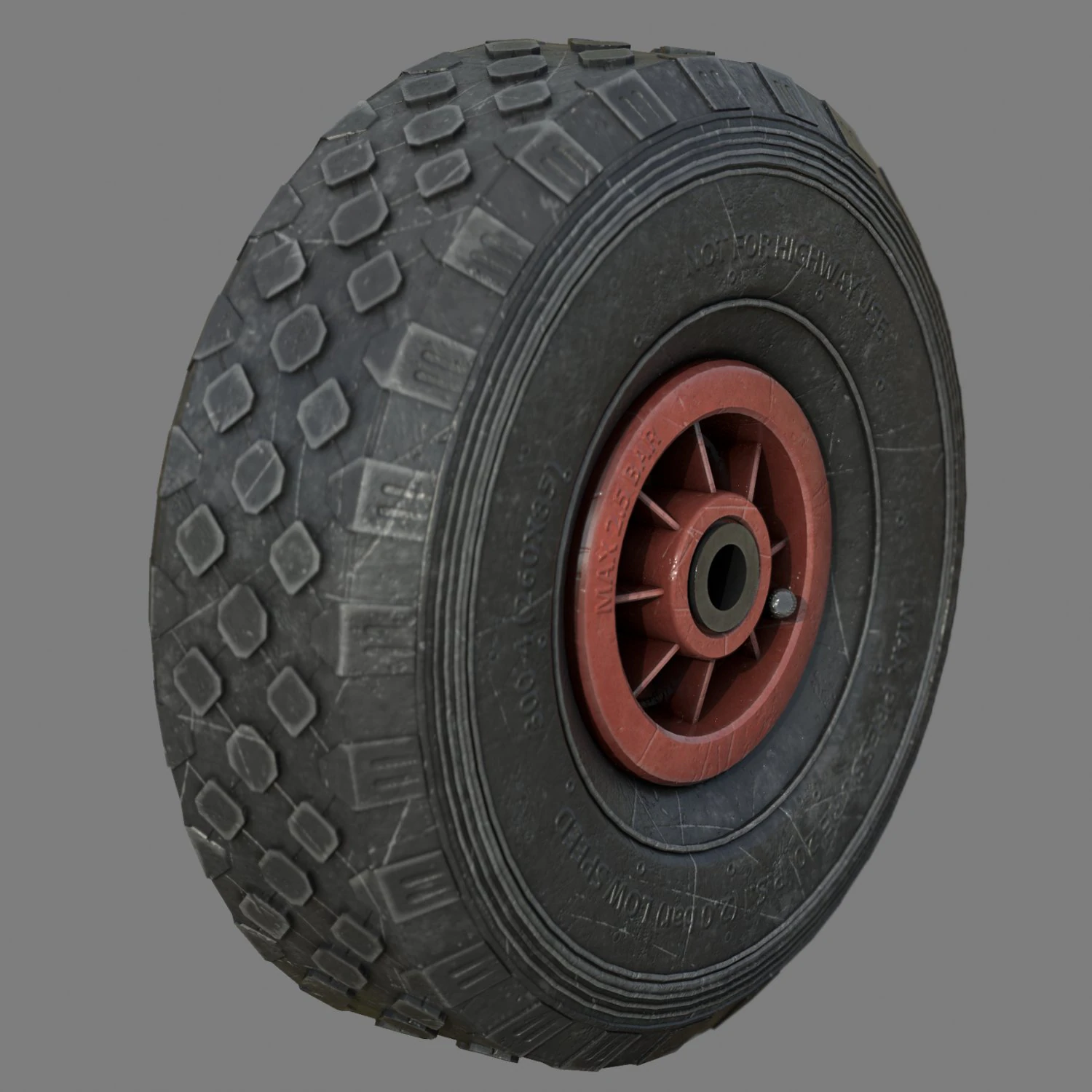 WHEELBARROW WHEEL 3D Model .c4d .max .obj .3ds .fbx .stl .blend