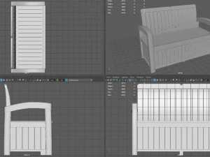 Garden Bench 3D Model