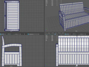 Garden Bench 3D Model