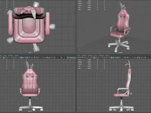 Pink Bunny Gaming Chair 3D Model