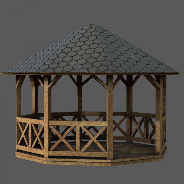 Garden Gazebo Modello 3D .c4d .max .obj .3ds .fbx .stl .blend 