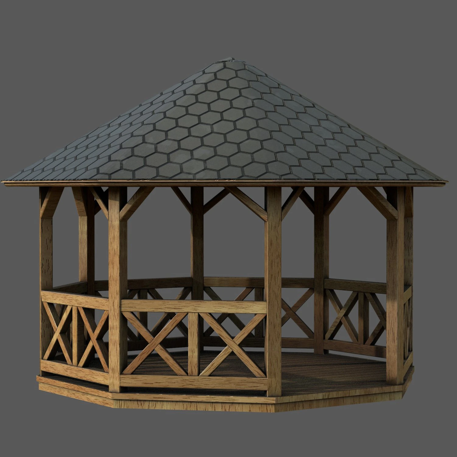 Garden Gazebo 3D Model .c4d .max .obj .3ds .fbx .stl .blend 