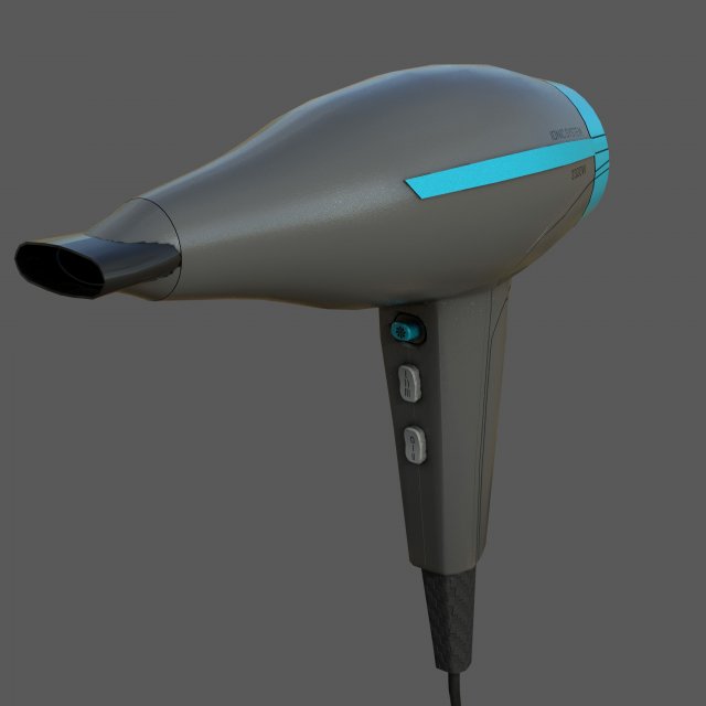 HAIR DRYIR 3D Model .c4d .max .obj .3ds .fbx .stl .blend 