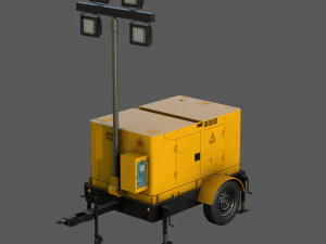 Mobile Lighting Tower 3D Model