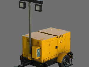 Mobile Lighting Tower 3D Model
