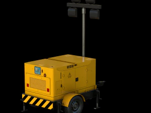 Mobile Lighting Tower 3D Model