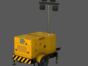 Mobile Lighting Tower 3D Model
