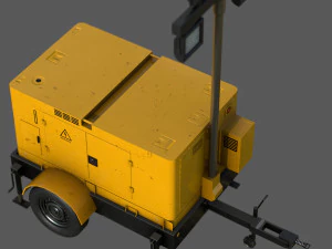 Mobile Lighting Tower 3D Model