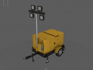 Mobile Lighting Tower 3D Model