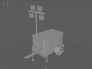 Mobile Lighting Tower 3D Model