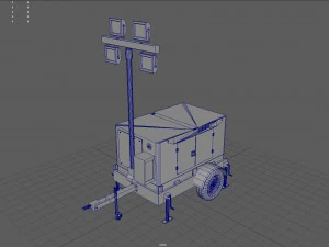 Mobile Lighting Tower 3D Model